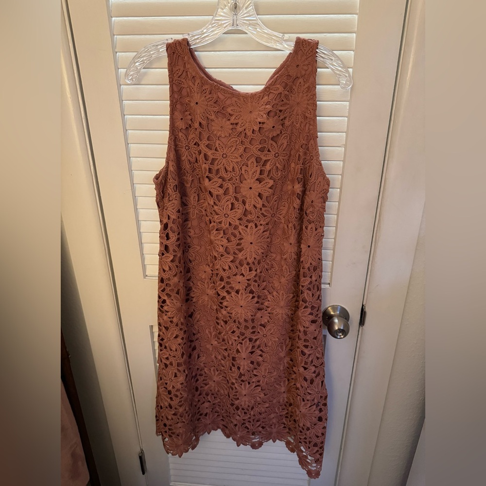 J. Jill Orange Sheath Mini Dress Crew Neck Sleeveless